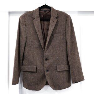 J. Crew Size 38S Ludlow Brown Herringbone Tweed Academic 100% Wool Blazer
